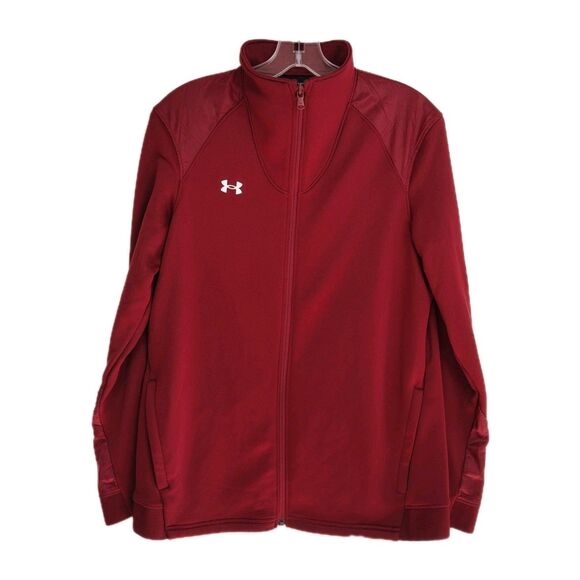 Bundle X3 Under Armour Full-Zip Jackets Women M Navy Black & Dark Red Loose Fit - Picture 10 of 16